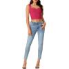 imageLYANER Womens Summer Crop Tops Square Neck Sleeveless Tank Top Sexy Cami ShirtsRose