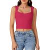 imageLYANER Womens Summer Crop Tops Square Neck Sleeveless Tank Top Sexy Cami ShirtsRose