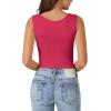imageLYANER Womens Summer Crop Tops Square Neck Sleeveless Tank Top Sexy Cami ShirtsRose