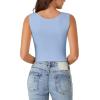 imageLYANER Womens Summer Crop Tops Square Neck Sleeveless Tank Top Sexy Cami ShirtsSky Blue