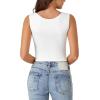 imageLYANER Womens Summer Crop Tops Square Neck Sleeveless Tank Top Sexy Cami ShirtsWhite
