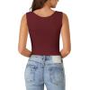 imageLYANER Womens Summer Crop Tops Square Neck Sleeveless Tank Top Sexy Cami ShirtsWine Red