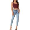 imageLYANER Womens Summer Crop Tops Square Neck Sleeveless Tank Top Sexy Cami ShirtsWine Red