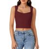 imageLYANER Womens Summer Crop Tops Square Neck Sleeveless Tank Top Sexy Cami ShirtsWine Red