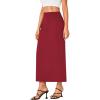 imageLYANER Womens Casual High Waist Slit Split Back Work Pencil Maxi SkirtBurgundy