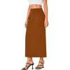 imageLYANER Womens Casual High Waist Slit Split Back Work Pencil Maxi SkirtBurnt Orange