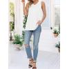 imageLYANER Womens Basic Sleeveless V Neck High Low Hem Loose Tunic Cami Tank TopsWhite