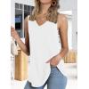 imageLYANER Womens Basic Sleeveless V Neck High Low Hem Loose Tunic Cami Tank TopsWhite