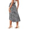 imageLYANER Womens Boho Floral Print Wrap Front Self Tie Knot Ruffle Hem Split Midi SkirtZebra Black