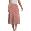 imageLYANER Womens Casual Boho Printed High Waist Side Split Hem Zipper Midi SkirtDarkpink