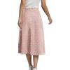 imageLYANER Womens Casual Boho Printed High Waist Side Split Hem Zipper Midi SkirtFloral Pink