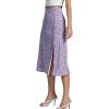 imageLYANER Womens Casual Boho Printed High Waist Side Split Hem Zipper Midi SkirtFloral Purple