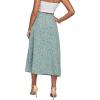 imageLYANER Womens Casual Boho Printed High Waist Side Split Hem Zipper Midi SkirtFlower Dusty Green