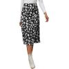 imageLYANER Womens Casual Boho Printed High Waist Side Split Hem Zipper Midi SkirtLeopard Black