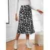 imageLYANER Womens Casual Boho Printed High Waist Side Split Hem Zipper Midi SkirtLeopard Black