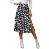 imageLYANER Womens Casual Boho Printed High Waist Side Split Hem Zipper Midi SkirtLeopard Black