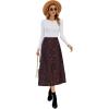imageLYANER Womens Casual Boho Printed High Waist Side Split Hem Zipper Midi SkirtLeopard Brown