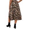 imageLYANER Womens Casual Boho Printed High Waist Side Split Hem Zipper Midi SkirtLeopard a