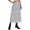 imageLYANER Womens Casual Boho Printed High Waist Side Split Hem Zipper Midi SkirtWhite Disty Floral