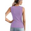 imageLYANER Womens Casual Square Neck Sleeveless Ribbed Knit Solid Cami Tank TopLight Purple
