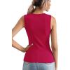 imageLYANER Womens Casual Square Neck Sleeveless Ribbed Knit Solid Cami Tank TopRose