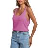 imageLYANER Womens Casual V Neck Sleeveless Loose Fit Basic Knit Tank Cami TopRose