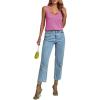 imageLYANER Womens Casual V Neck Sleeveless Loose Fit Basic Knit Tank Cami TopRose