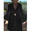 imageLYANER Womens Flare Long Sleeve Stand Collar Button Down Blouse Shirt TopBlack