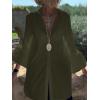 imageLYANER Womens Flare Long Sleeve Stand Collar Button Down Blouse Shirt TopSolid Army Green