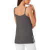 imageLYANER Womens Loose Square Neck Spaghetti Straps Slit Side Camisole Tank Cami Top Gray Large