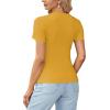 imageLYANER Womens Ribbed Knit Round Neck Short Sleeve Slim Fit Basic TShirt Tee TopGinger