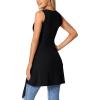 imageLYANER Womens Round Neck Side Split Asymmetrical Hem Sleeveless Longline Tank Top BlouseBlack