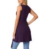 imageLYANER Womens Round Neck Side Split Asymmetrical Hem Sleeveless Longline Tank Top BlouseDark Purple
