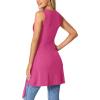 imageLYANER Womens Round Neck Side Split Asymmetrical Hem Sleeveless Longline Tank Top BlouseRose