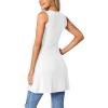 imageLYANER Womens Round Neck Side Split Asymmetrical Hem Sleeveless Longline Tank Top BlouseWhite