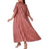 imageLYANER Womens Satin Stripe Robe Set Long Cami Nightgown with Robes Pajama SetDusty Pink