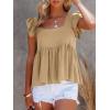 imageLYANER Womens Summer Peplum Blouse Square Neck Ruffle Strap Sleeveless and Backless with Button Babydoll Tank TopBeige