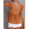 imageLYANER Womens Summer Peplum Blouse Square Neck Ruffle Strap Sleeveless and Backless with Button Babydoll Tank TopPumpkin Orange