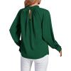 imageLYANER Womens Twist Hollow Out Front Mock Neck Keyhole Back Long Sleeve Office Blouse Shirt TopGreen