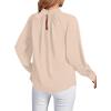 imageLYANER Womens Twist Hollow Out Front Mock Neck Keyhole Back Long Sleeve Office Blouse Shirt TopKhaki