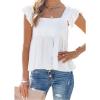 imageLYANER Womens Summer Peplum Blouse Square Neck Ruffle Strap Sleeveless Backless with Button Babydoll Tank Top White XLarge