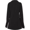 imageLYANER Womens Collar V Neck Blouse Long Sleeve Button Down Split Hem Long Shirt TopBlack