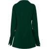 imageLYANER Womens Collar V Neck Blouse Long Sleeve Button Down Split Hem Long Shirt TopDark Green