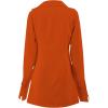 imageLYANER Womens Collar V Neck Blouse Long Sleeve Button Down Split Hem Long Shirt TopOrange