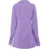 imageLYANER Womens Collar V Neck Blouse Long Sleeve Button Down Split Hem Long Shirt TopPurple