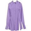 imageLYANER Womens Collar V Neck Blouse Long Sleeve Button Down Split Hem Long Shirt TopPurple