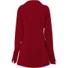 imageLYANER Womens Collar V Neck Blouse Long Sleeve Button Down Split Hem Long Shirt TopRed