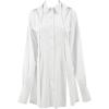 imageLYANER Womens Collar V Neck Blouse Long Sleeve Button Down Split Hem Long Shirt TopWhite