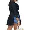 imageLYANER Womens Collar V Neck Button Front Long Sleeve Slit Hem Long Shirt Blouse TopBlack