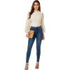 imageLYANER Womens Mesh Long Sleeve Shirts Mock Neck Fall Winter Casual Blouse TopsBeige